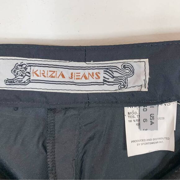 VINTAGE KRIZIA JEANS high rise satin pants windbreaker straight leg 2846 - Picture 8 of 11
